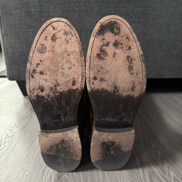 FRYE | Women's Jayden Button Tall Knee High Leather Riding Boot Red Brown 6.5B - Picture 13 of 14